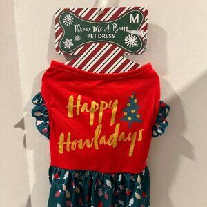 Pet Dress Size Medium 13-15" Size, Throw Me A Bone, Happy Howladays, NEW